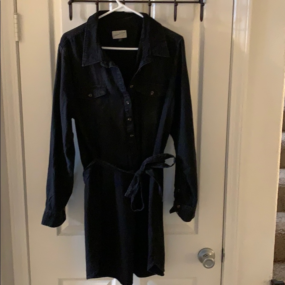 Black button down dress
